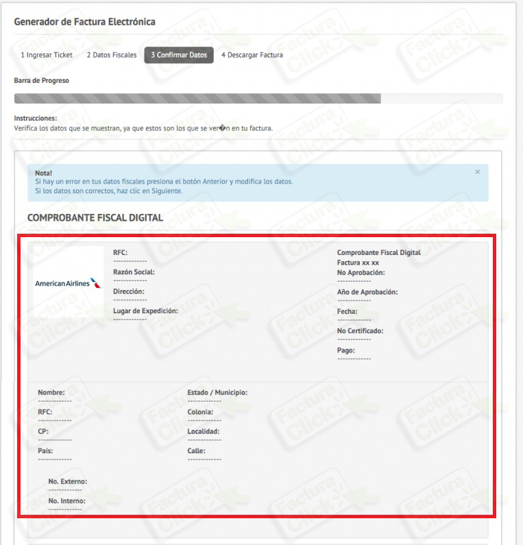 AMERICAN AIRLINES FACTURACION 2020-2