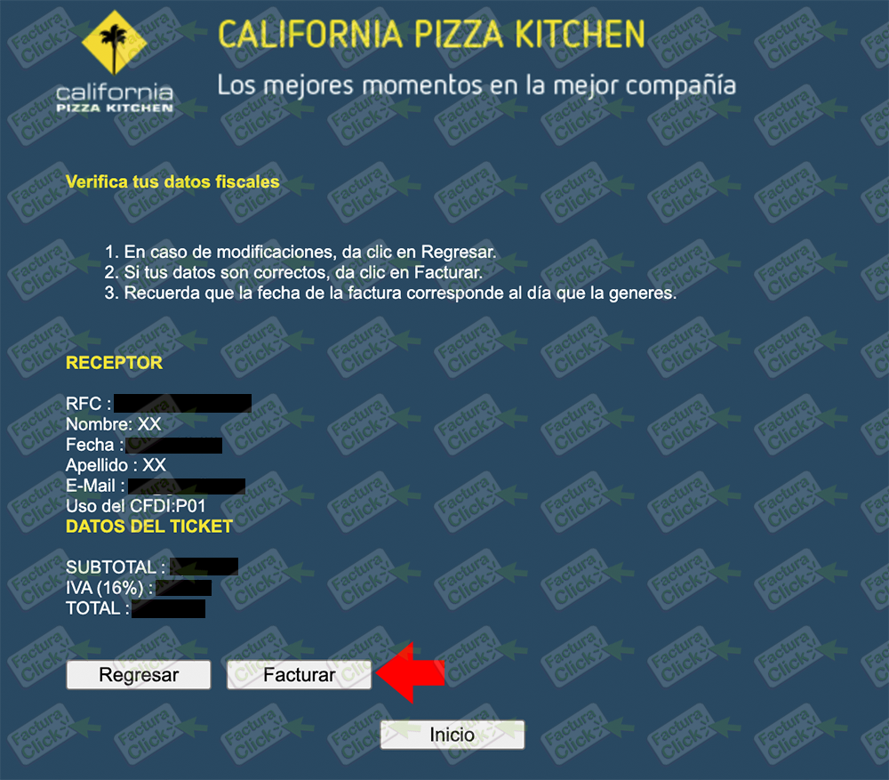 CALIFORNIA PIZZA KITCHEN FACTURACION 1221-6