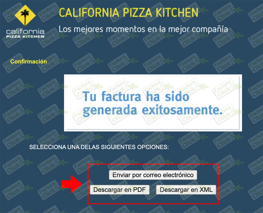 CALIFORNIA PIZZA KITCHEN FACTURACION 1221-7