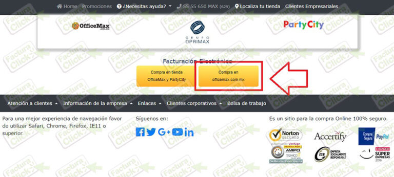 C Mo Facturar Compra En Office Max Factura Click   OFFICE MAX FACTURACION 02 768x346 