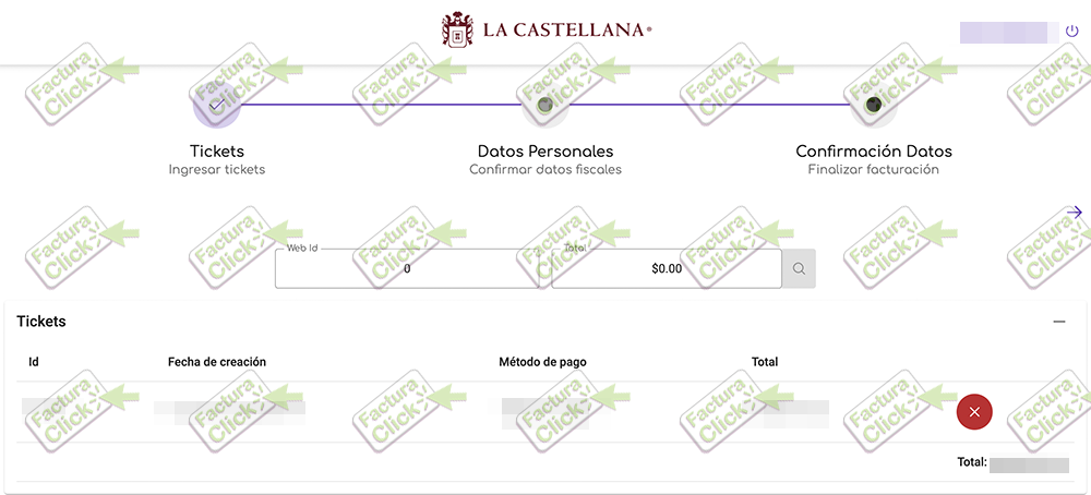 Verificación de importes y artículos a facturar La Castellana