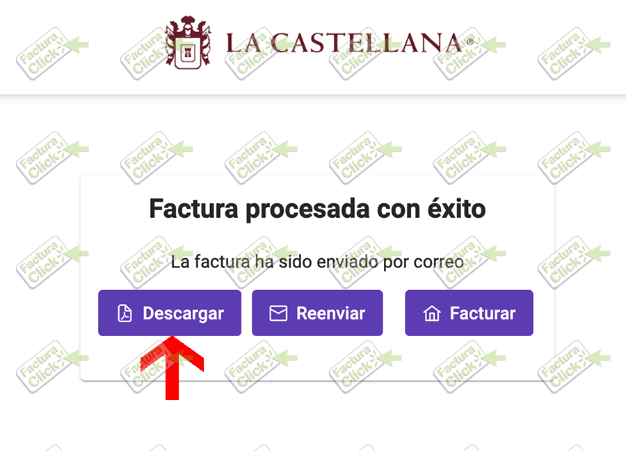 Descarga de archivos PDF y XML de factura La Castellana